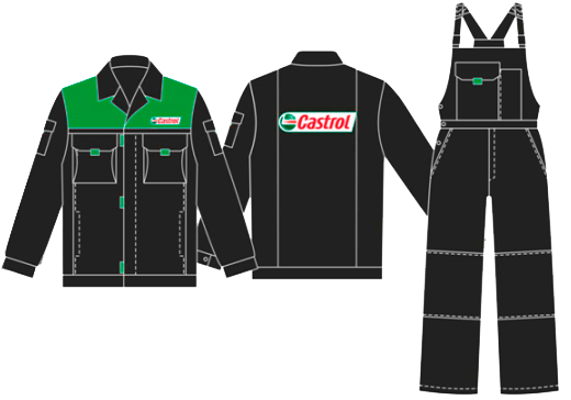 Акция Castrol рабочий костюм комбинезон автомеханика в подарок для СТО