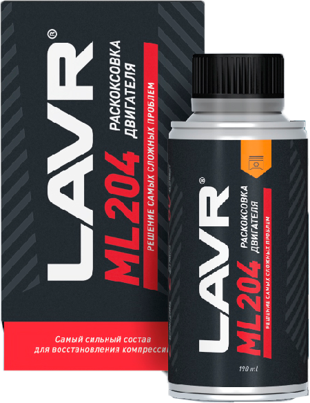 Акция по автохимии Лавр LN2508 Раскоксовывание двигателя ML204 (для двигателей до 2л) LAVR 190 мл
