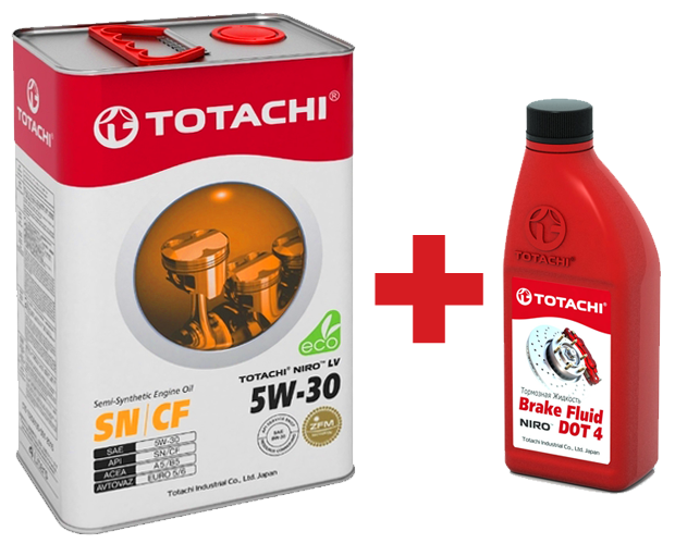 акция масло TOTACHI 4589904524028 NIRO LV SN Synthetic 5W-30 4 л подарок тормозная жидкость Brake Fluid DOT-4 0.5 л