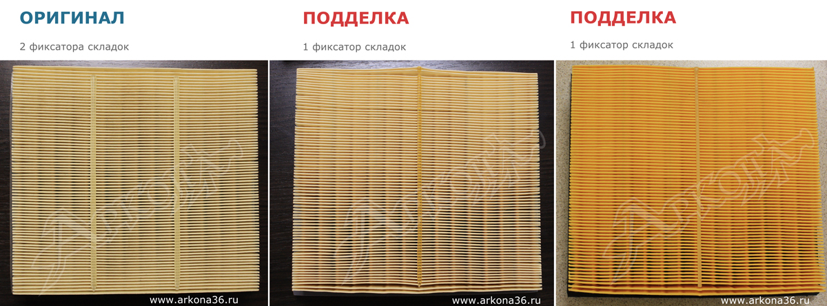 подделка как отличить оригинал от фальшивки воздушный фильтр TOYOTA 17801-31131 Тойота