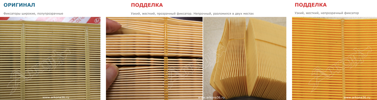 подделка как отличить оригинал от фальшивки воздушный фильтр TOYOTA 17801-31131 Тойота