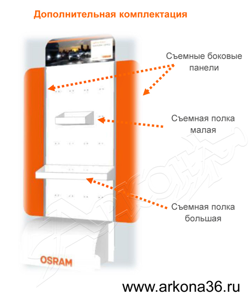 Osram Осрам новое торговое и демонстрационное оборудование картонный напольный поворотный дисплей продажа