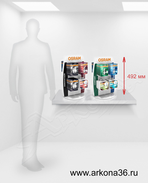 Osram Осрам новое торговое и демонстрационное оборудование прикассовый поворотный дисплей продажа