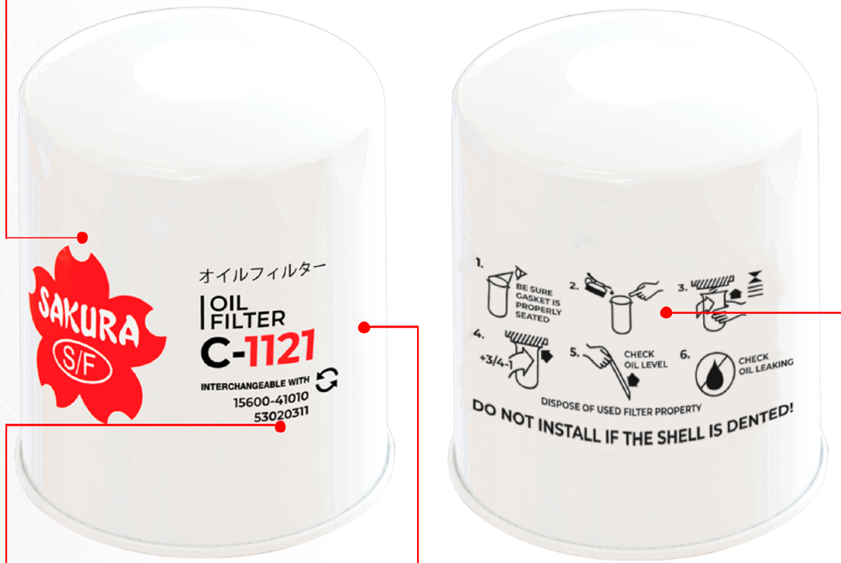 старый дизайн масляных фильтров Сакура SAKURA
